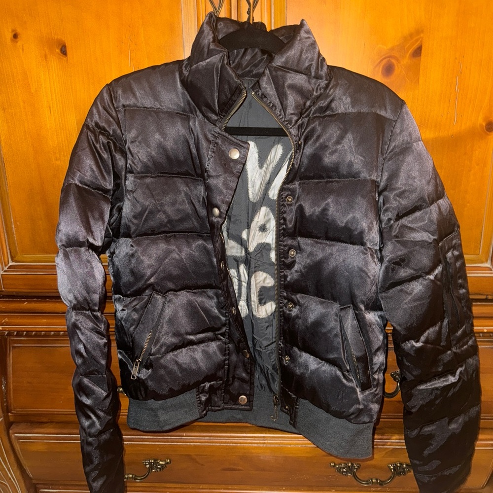 RARE Juicy Couture Black Puffer Jacket Size Large Regina George
